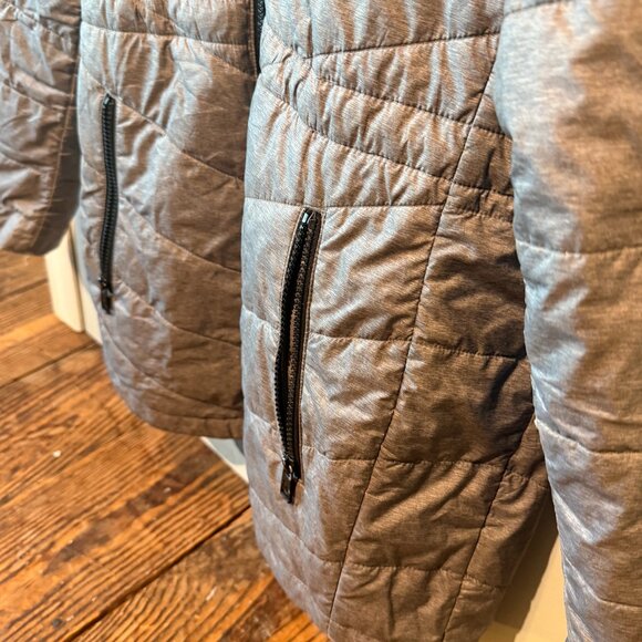 The North Face Tamburello Quilted Hooded Jacket Women's Size Small Grey Puffer - Picture 4 of 11